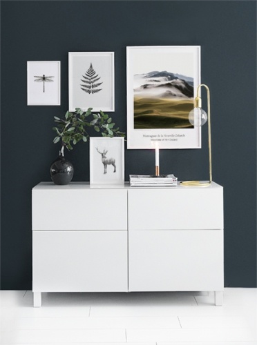 Posters och prints med natur till tavelvägg i vardagsrum