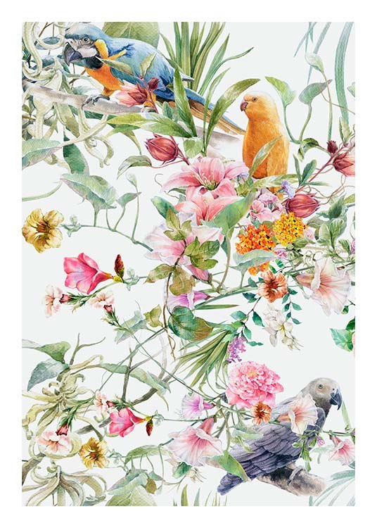 Bird Pattern No1 Poster / Konststilar hos Desenio AB (10076)