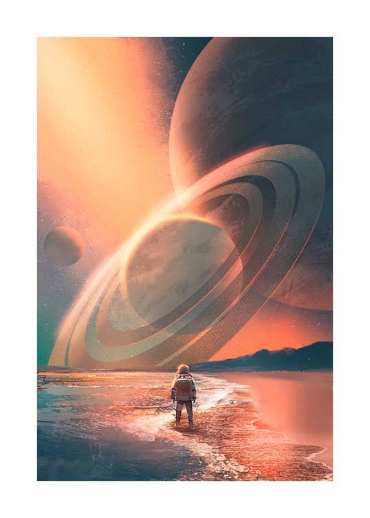 Planets In Sky Poster / Barntavlor hos Desenio AB (10119)