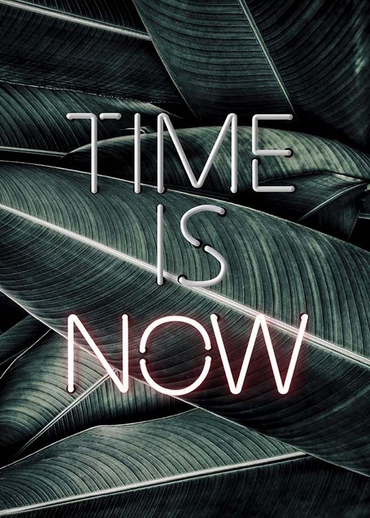 Time Is Now Neon Poster / Texttavlor hos Desenio AB (10301)