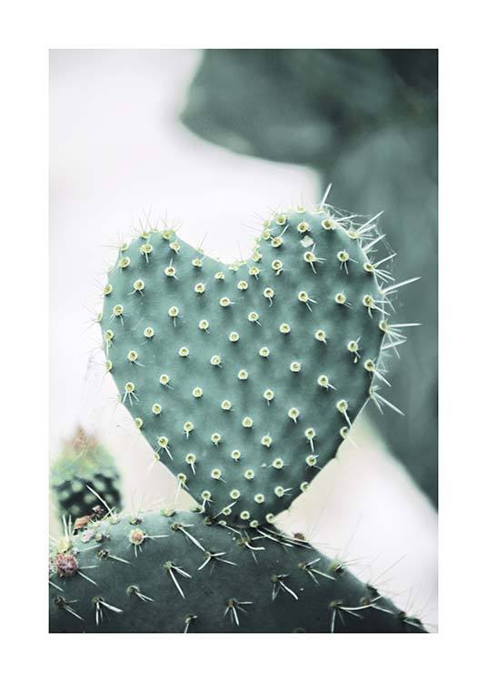 Heart Cactus Poster / Fotokonst hos Desenio AB (10431)