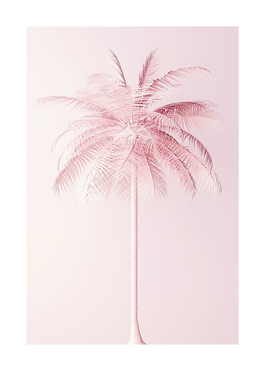 Pastel Pink Palm Poster / Botaniska hos Desenio AB (10635)