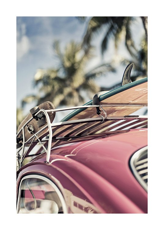 Vintage Surf Car Poster / Fotokonst hos Desenio AB (10644)