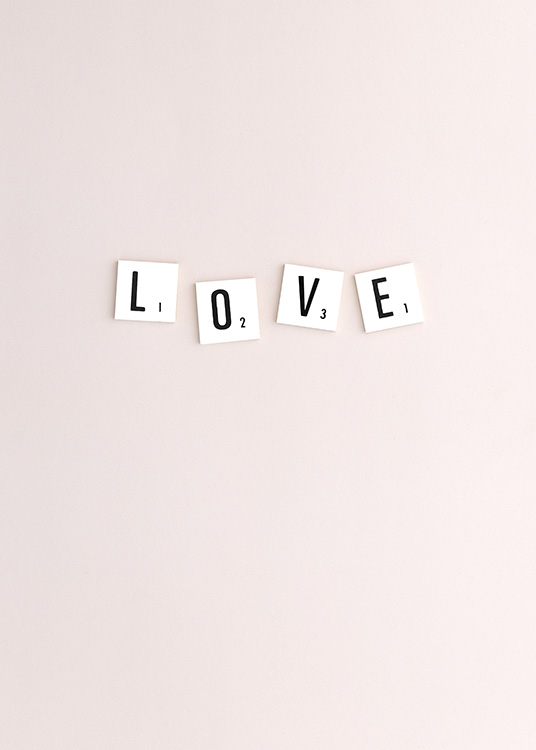 Scrabble Love Poster / Texttavlor hos Desenio AB (10861)