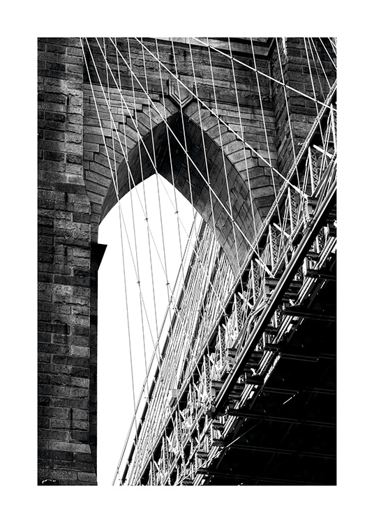 Brooklyn Bridge Detail Poster / Svartvita hos Desenio AB (11309)