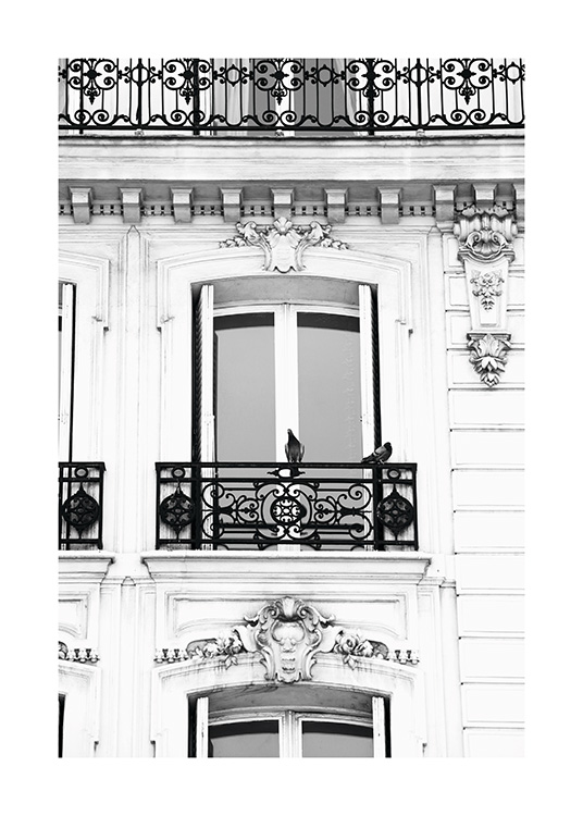 French Balcony Poster / Svartvita hos Desenio AB (11342)