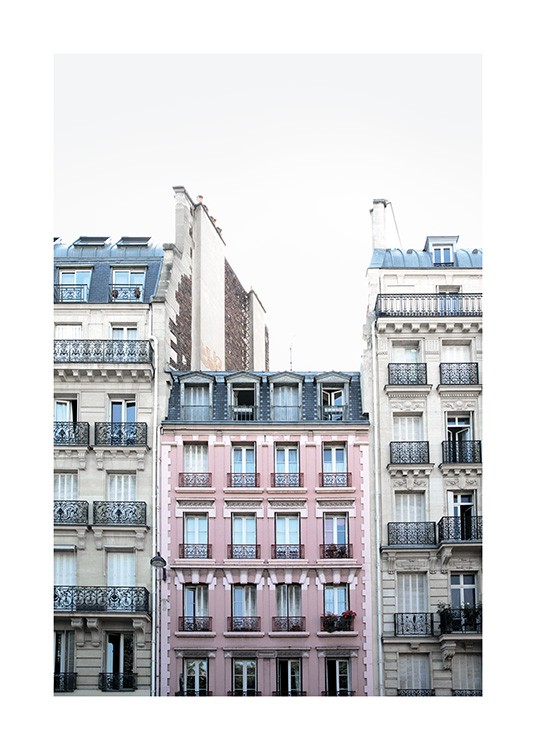 Pink Facade in Paris Poster / Fotokonst hos Desenio AB (11348)