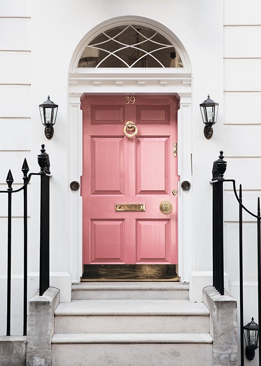 London Pink Door Poster / Fotokonst hos Desenio AB (11368)