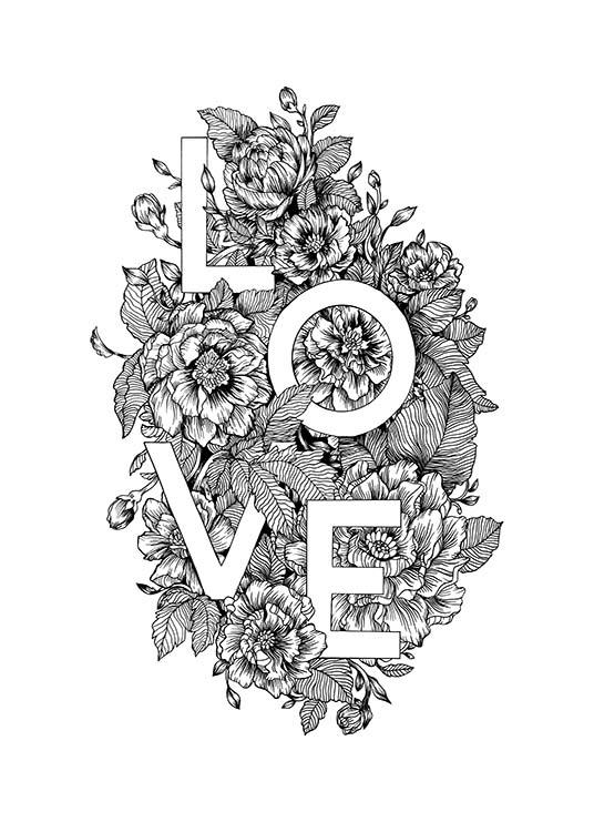 Blooming Love Poster / Texttavlor hos Desenio AB (11736)