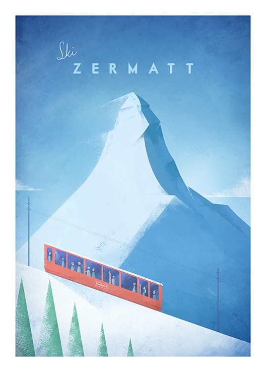 Ski Zermatt Poster / Henry Rivers hos Desenio AB (11985)