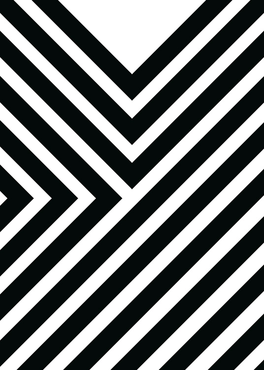 –Poster av diagonala ränder i svart och vitt.