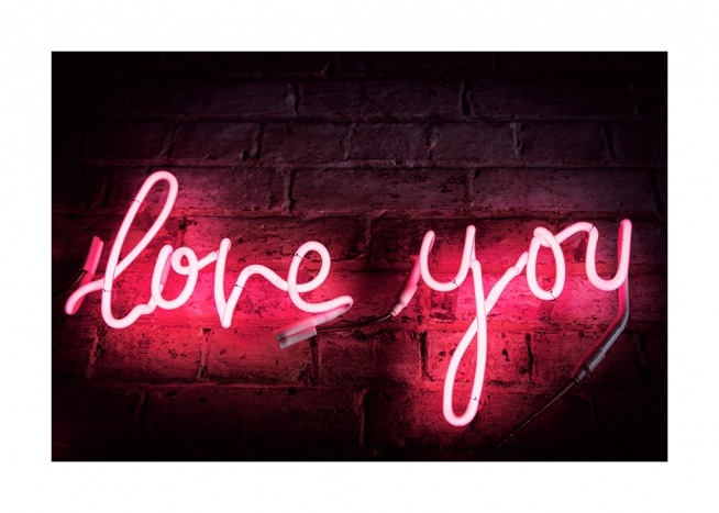 Love You Neon Poster / Texttavlor hos Desenio AB (12439)