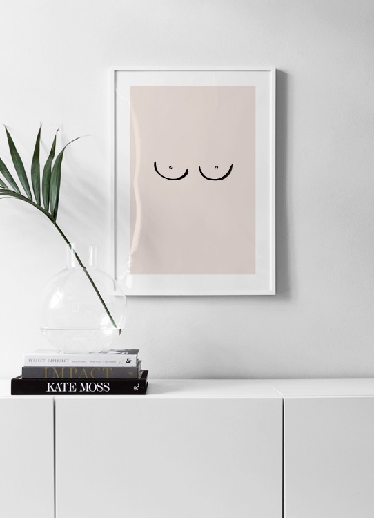 Boobs Drawing Poster / Konststilar hos Desenio AB (12452)