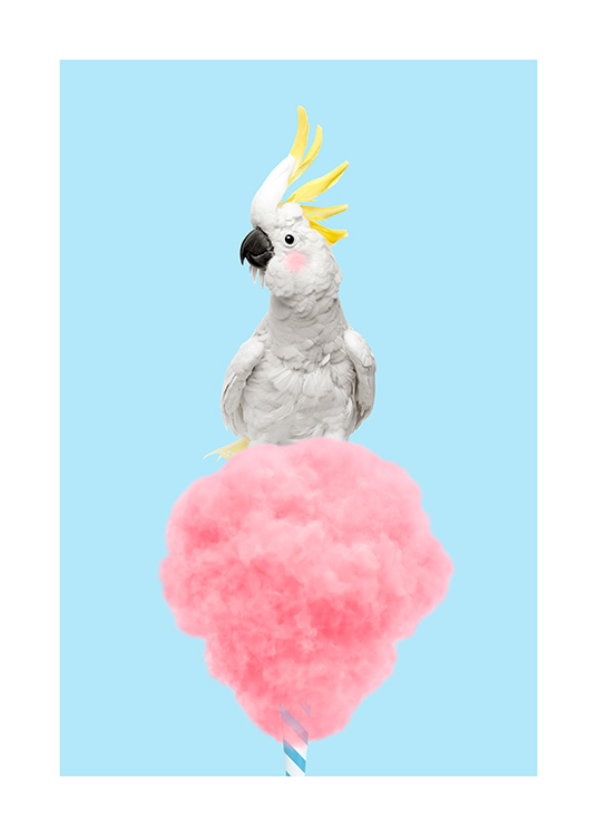 Cotton Candy Cockatoo Poster