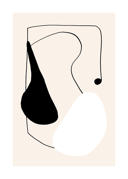 Abstract Ink Lines Poster / Konststilar hos Desenio AB (12518)