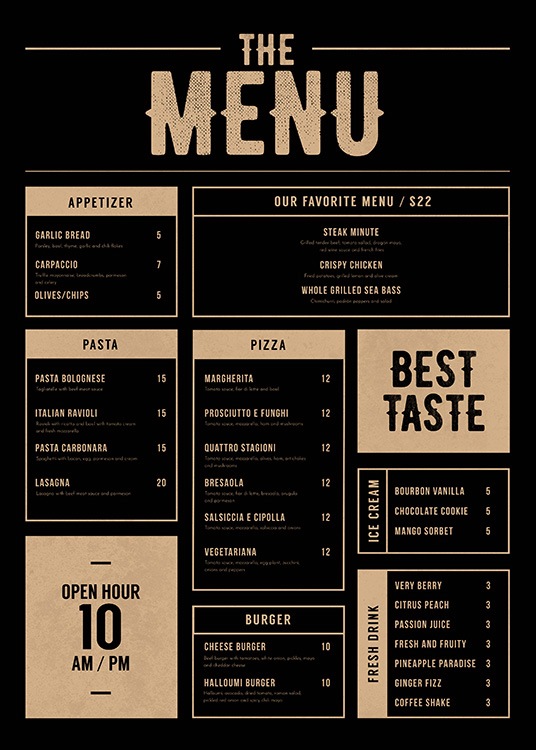 Restaurant Menu Poster