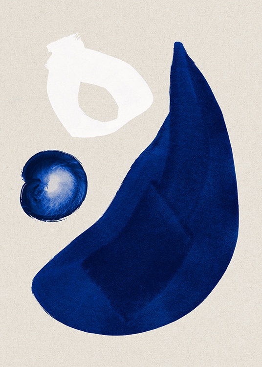 Cobalt Shapes No1 Poster / Abstrakt konst hos Desenio AB (13661)