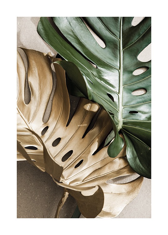 Gold Monstera No2 Poster