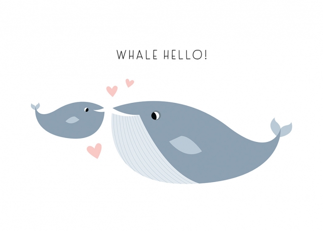 Whale Hello There Poster / Tecknade djur hos Desenio AB (13712)