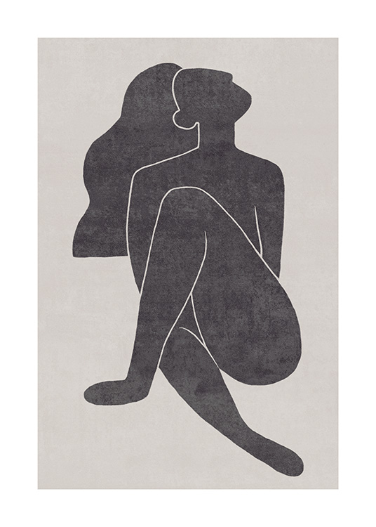 Seated Pose Black No1 Poster / Illustrationer hos Desenio AB (13801)