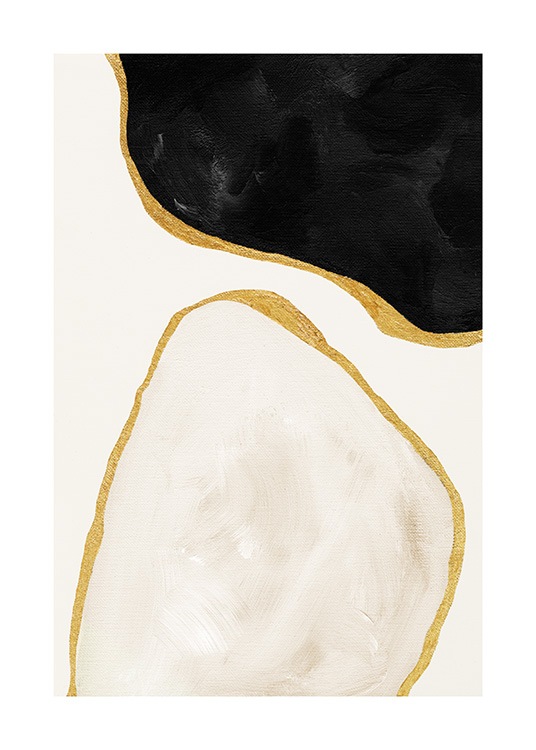 Gilded Shapes No1 Poster / Abstrakt konst hos Desenio AB (13811)