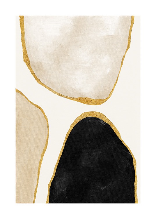 Gilded Shapes No2 Poster / Abstrakt konst hos Desenio AB (13812)