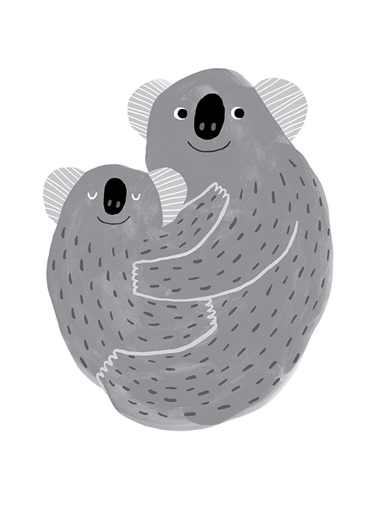 – Illustration av koalor i grått
