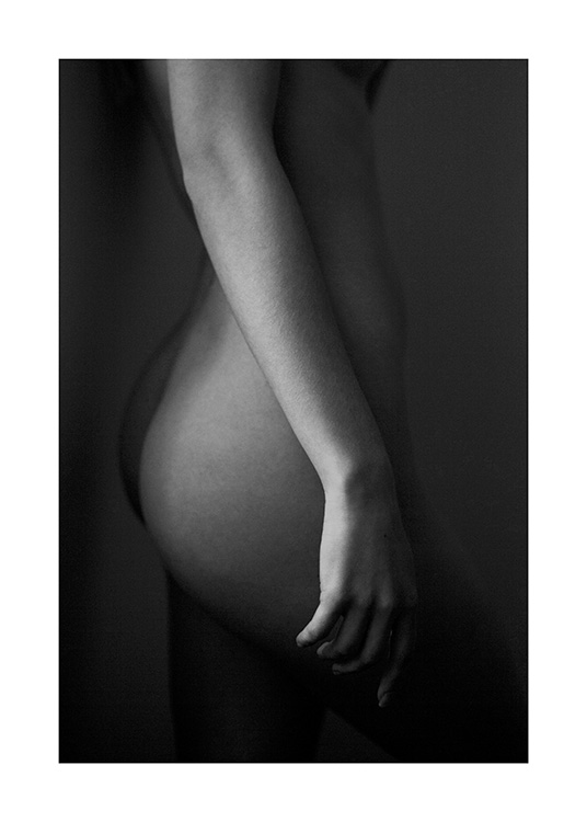  - Svartvitt fotografi av en kvinnas silhuett