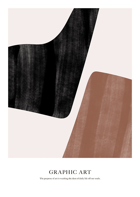  - Abstrakt illustration av två färgblock i svart och brunt på en ljus bakgrund