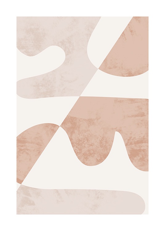  – Abstrakt grafisk illustration med rosa, kurviga former