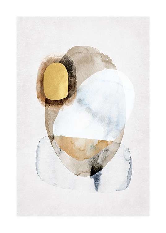 Golden Abstract No1 Poster