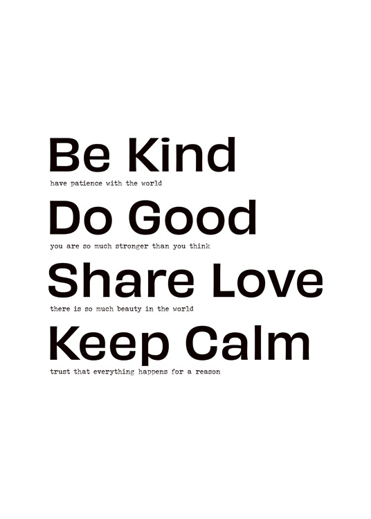 Be Kind Do Good Poster