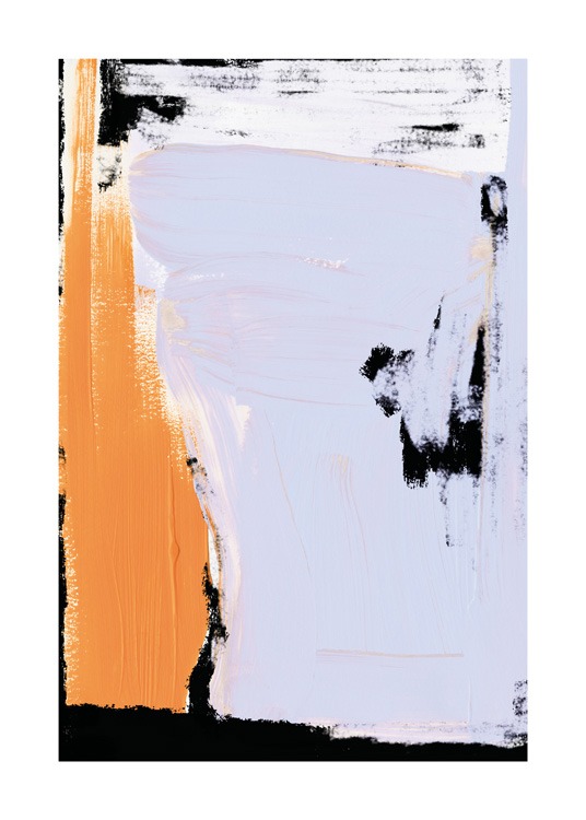  – Illustration med abstrakt mönster i orange, lila och svart och vitt