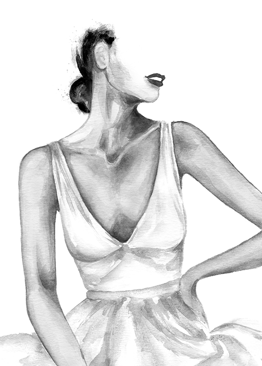 Silk Dress Watercolor Poster