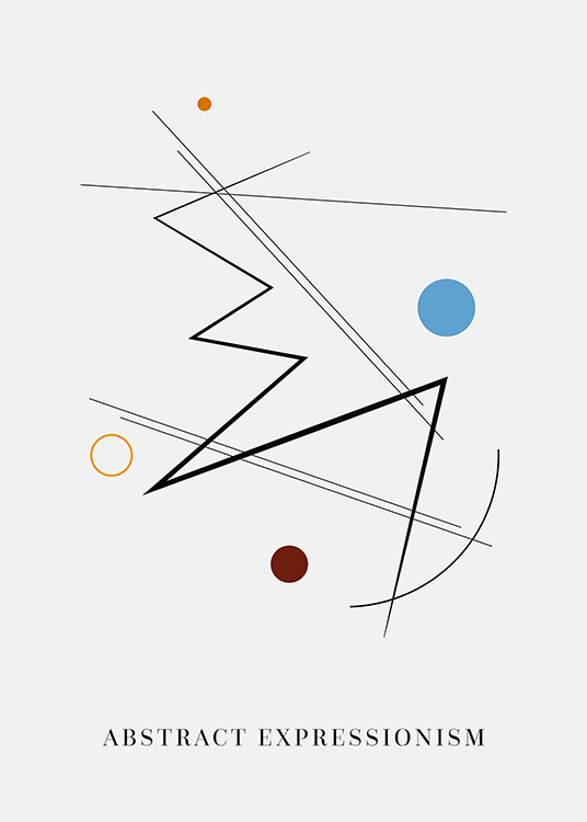  – Grafisk illustration med svarta linjer och cirklar i blått och brunt på en ljusgrå bakgrund