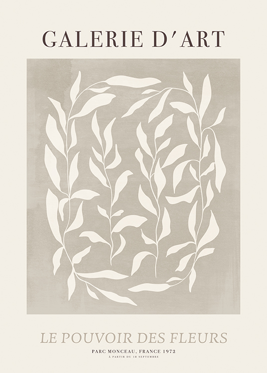  – Illustration med vita blad i en grå fyrkant med text ovanför och under