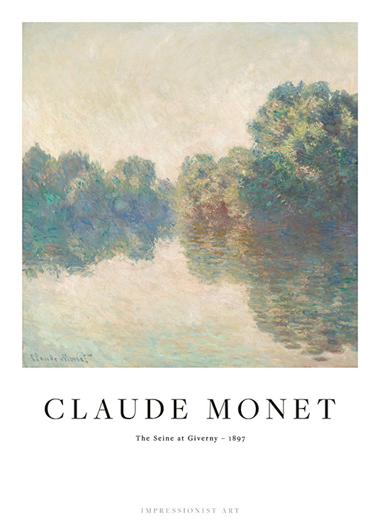  – Målning av Monet av Seine och träd bredvid vattnet