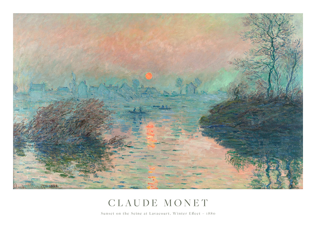 – En grön landskapsposter av Claude Monet. Ett klassiskt konstmotiv att använda i din heminredning