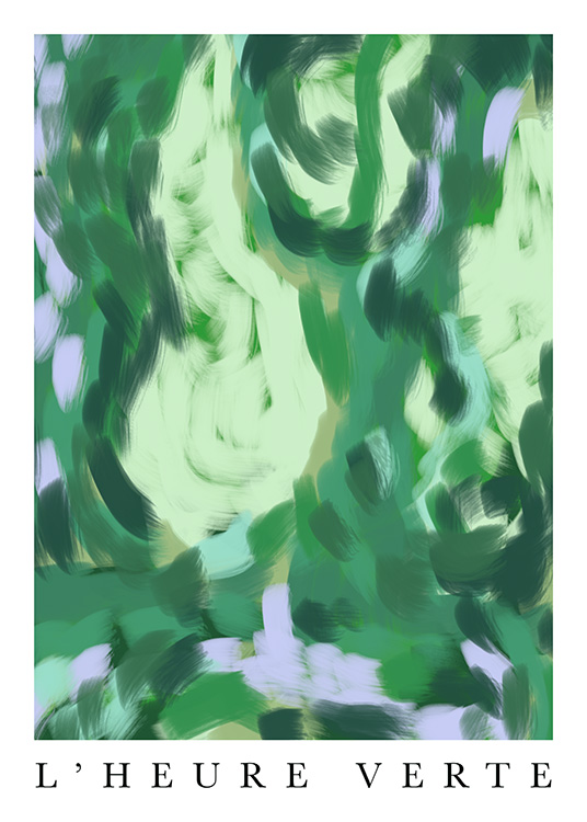 – Abstrakt konstmotiv i grönt och lila