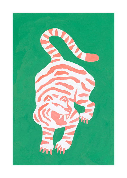 – Handmålat motiv av en tiger