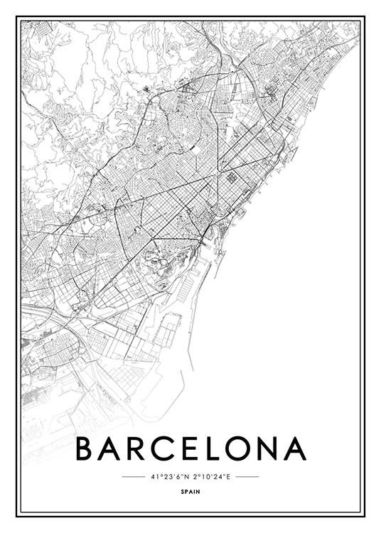 Barcelona Poster / Svartvita hos Desenio AB (2051)