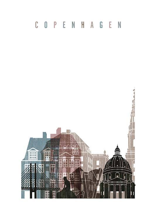 Copenhagen Skyline Poster / Kartor & städer  hos Desenio AB (2141)