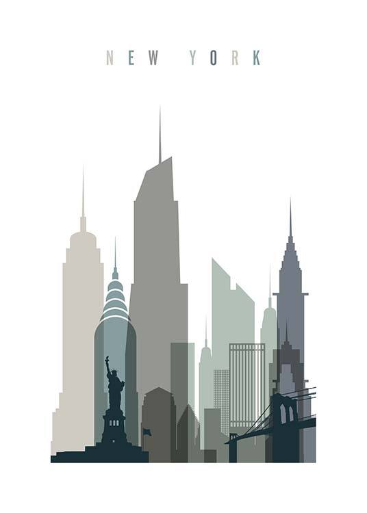 New York Skyline Poster / Kartor & städer  hos Desenio AB (2351)