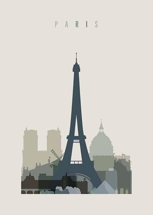 Paris Skyline Poster / Kartor & städer  hos Desenio AB (2355)