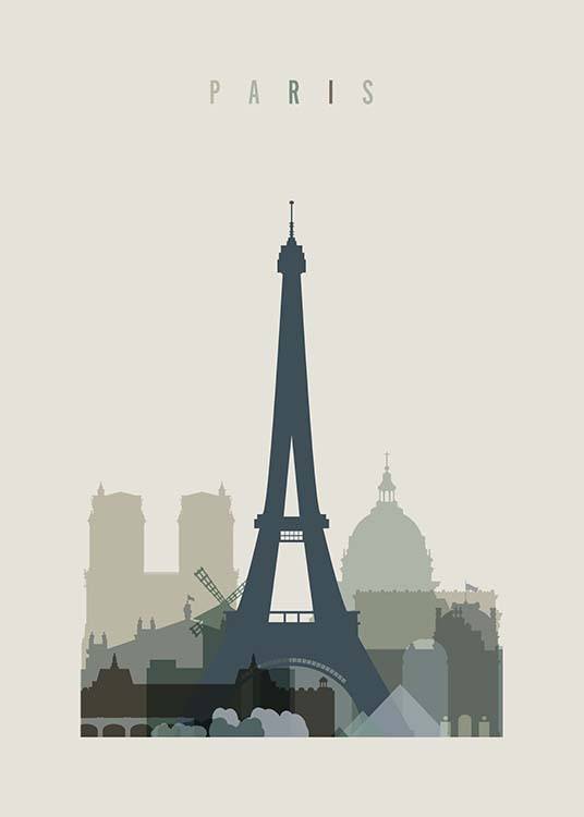 Paris Skyline Poster