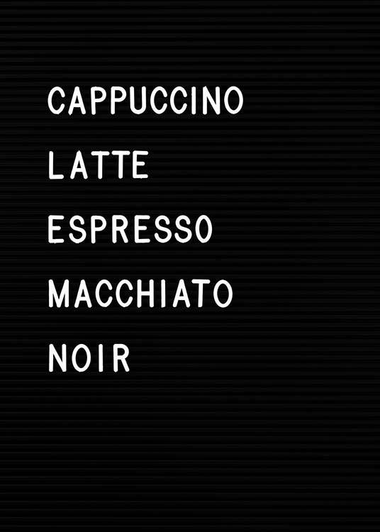 Coffee Chart Poster / Texttavlor hos Desenio AB (3130)