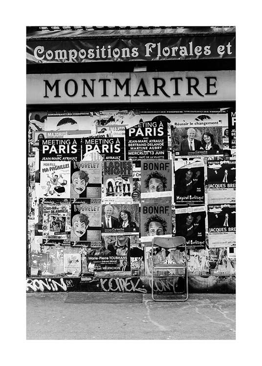 Montmartre Poster / Svartvita hos Desenio AB (3431)