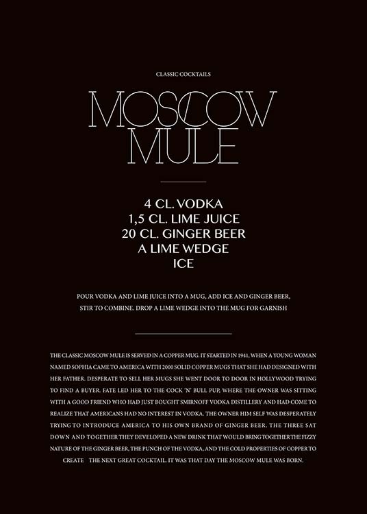 Classic Moscow Mule Poster