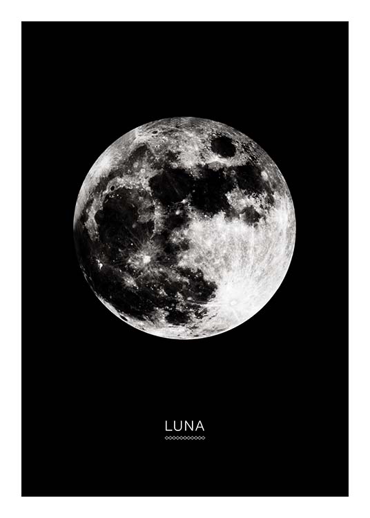Moon In Black Poster / Barntavlor hos Desenio AB (3865)