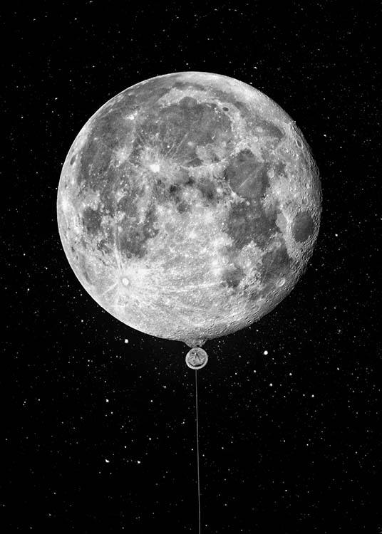 Moon Balloon Poster / Barntavlor hos Desenio AB (3872)